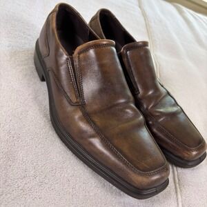 ECCO Mens‎ Size 43 9.5 US Brown Leather Slip On Dress Shoes Danish Design